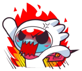 😡 stiker, marah, kartun, putih, merah telegram sticker