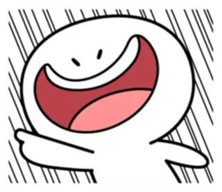 😡 cartoon, animatie, personage, glimlach, blij, wijzend telegram sticker