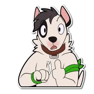 🖕 dog, cartoon, animal, middle finger, offensive, gesture, sticker telegram sticker