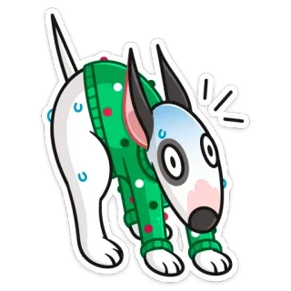 😱 собака, животное, бультерьер, мультик, милый, свитер, смешной, стикер telegram sticker