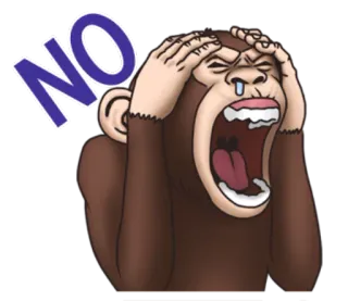 🙀 NO macaco, triste, chateado, não telegram sticker
