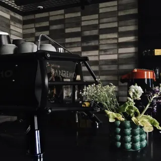 😙 café, máquina de café expresso, café, cafeteria, flores, bancada whatsapp sticker