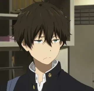 😒 Houtarou Oreki Hyouka Аниме, Школа, Парень, Студент, Манга telegram sticker