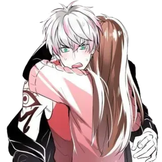 😳 anime, abbraccio, cartone animato, amore telegram sticker