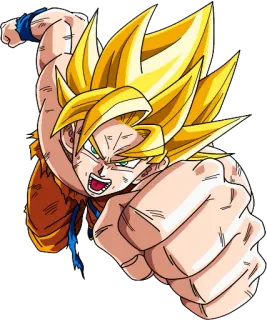 👊 Goku Dragon Ball Goku, Dragon Ball, Super Saiyan, anime, manga, fighting, energy, hero telegram sticker