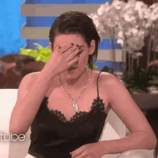 🤍 Kristen Stewart promi, frau, schauspielerin, facepalm telegram sticker