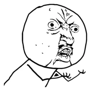 ® Y U No Guy Meme, Raiva, Rage face, Meme da internet, Humor telegram sticker