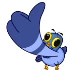 👍 oiseau, dessin animé, doigt d'honneur, offensant, impoli, geste telegram sticker