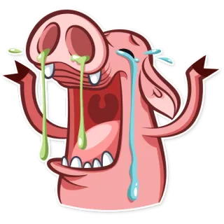 😭 schwein, weinend, traurig, cartoon telegram sticker