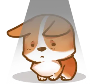 ☹ dog, puppy, sad, cute, animal telegram sticker