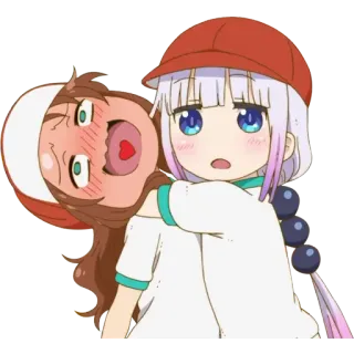 😍 Kanna Kamui Miss Kobayashi's Dragon Maid Anime, Carino, Drago, Ragazza, Kawaii telegram sticker