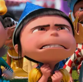 😠 Agnes Despicable Me cartoon, girl, cute, character, animation, funny, face telegram sticker