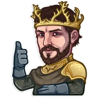 👍 Joffrey Baratheon Game of Thrones joffrey baratheon, gra o tron, król, korona, kciuk w górę, serial telegram sticker