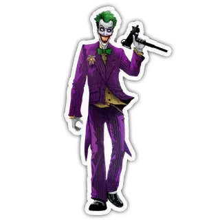 👺 Joker 悪役, 銃, 犯罪, コミックキャラクター, ピエロ telegram sticker