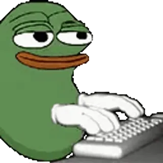 😏 Pepe the Frog Pepe, sapo, meme da internet, digitando, teclado telegram sticker