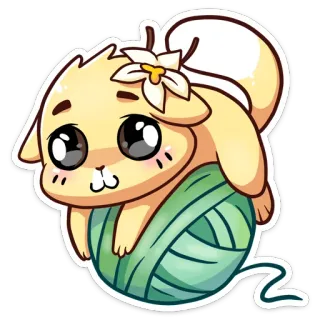 🧶 mèo, mèo con, len, dễ thương, kawaii, động vật, nhãn dán telegram sticker