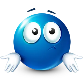 🤷‍♀️ azul, personaje, encogiéndose de hombros, emoji, manos, dibujos animados whatsapp sticker