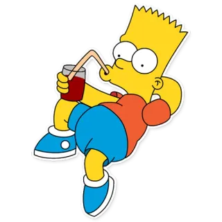😎 Bart Simpson The Simpsons การ์ตูน, บาร์ท ซิมป์สัน, เครื่องดื่ม, ซิมป์สัน telegram sticker