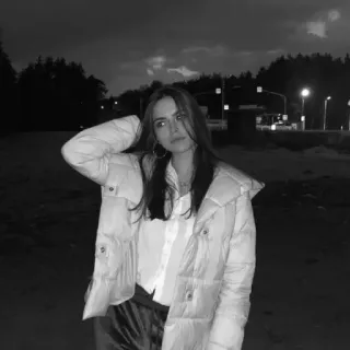 🖤 woman, portrait, girl, night, street, person, jacket, puffer jacket telegram sticker