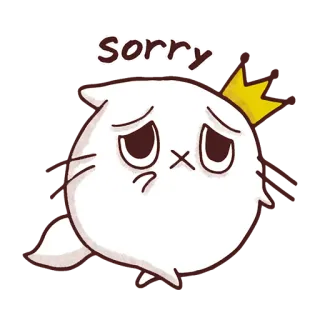 😢 Sorry cat, sorry, cartoon, sad, cute, apology whatsapp sticker