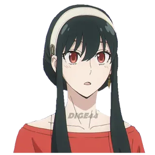 😧 Yor Forger Spy x Family DIGE44 Anime, Spy x Family, Yor Forger, Cartoon, Charakter telegram sticker