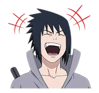 ⚡️ Sasuke Naruto anime, manga, sasuke, laughing, happy, cartoon whatsapp sticker