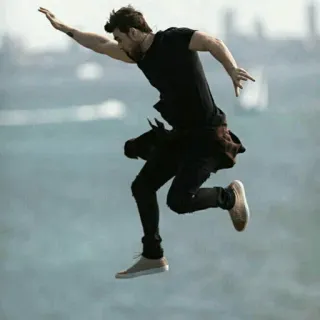 📎 man, jumping, person, action, pose, outdoors telegram sticker