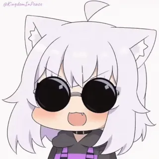 😎 KingdomInPeace oreilles de chat, animé, lunettes, dessin animé, art numérique, mignon, mascotte, dessin whatsapp sticker