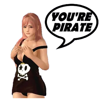 ☠ YOU'RE PIRATE cướp biển, đầu lâu, anime, hoạt hình telegram sticker
