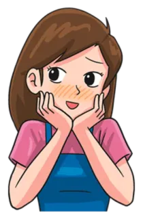 ☺️ dễ thương, hoạt hình, cô gái, phụ nữ, anime, vui vẻ whatsapp sticker