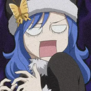 😱 Juvia Lockser Fairy Tail anime, fairy tail, juvia lockser, cartoon, funny, character, expression telegram sticker