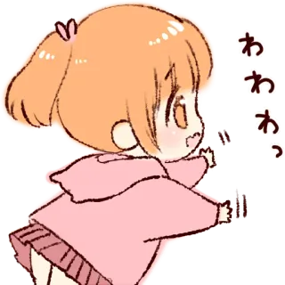 😵 わわわっ Anime, Fille, Mignon, Japonais, Wa telegram sticker