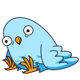 😳 pájaro, azul, dibujos animados, animal, lindo telegram sticker