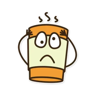 😰 コーヒー, カップ, 悲しい, 漫画, 飲み物, 疲れ telegram sticker