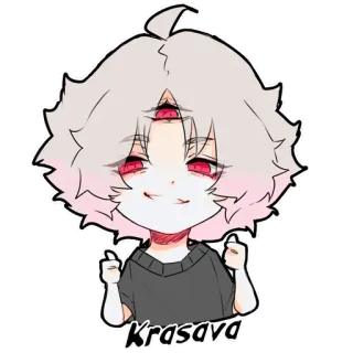 😏 Krasava anime, adesivo, personagem, polegar para cima telegram sticker