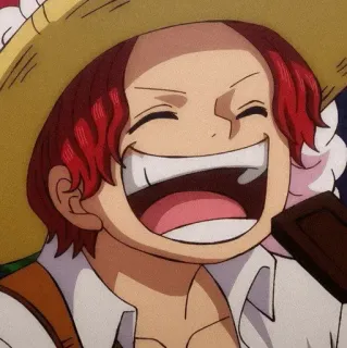 😆 Shanks One Piece アニメ, 海賊, 赤髪, 麦わら帽子, ワンピース, シャンクス telegram sticker