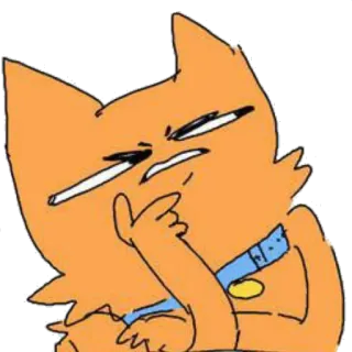 🧐 Katze, orange, Cartoon, denkend, verwirrt, Halsband telegram sticker