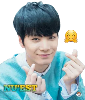 ❤ NU'EST kpop, nu'est, idol, musique, asiatique, coeur avec les doigts telegram sticker