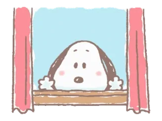 🪟 Snoopy 狗, 卡通, 窗户, 花生, 可爱, 史努比 whatsapp sticker