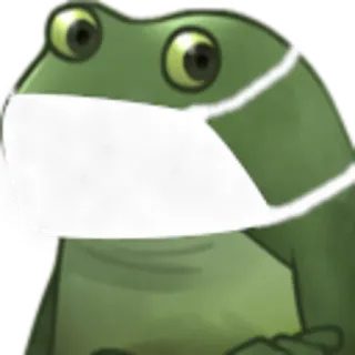 🦠 rana, máscara, verde, animal, dibujo animado whatsapp sticker