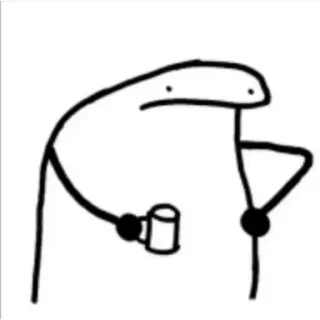 🤛 streepmannetje, personage, drinken, beker, koffie, simpel telegram sticker