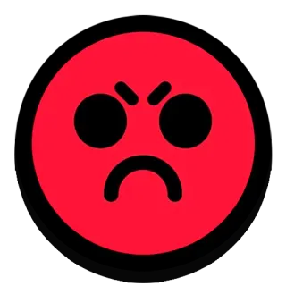 😠 表情符号, 红色, 生气, 脸, 卡通 telegram sticker