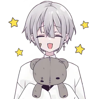 🤩 anime, boy, cute, stars, teddy bear telegram sticker