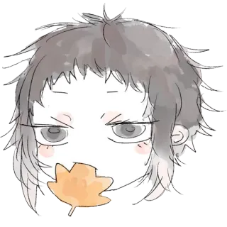 😒 Anime, Charakter, Blatt, Kunst, Porträt, Zeichnung telegram sticker
