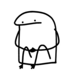 🙁 bonhomme allumette, minimaliste, dessin animé, personnage, simple, dessin telegram sticker
