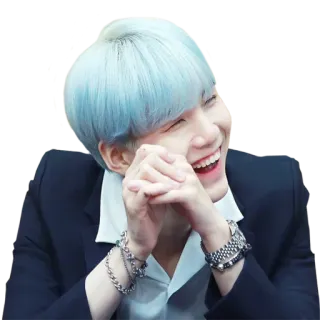😆 Suga Suga, BTS, K-pop, Idol, Piosenkarz, Uśmiechnięty, Min Yoongi telegram sticker