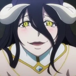 🥺 Albedo Overlord 애니메이션, 악마, 소녀, 판타지, 뿔, 알베도, 오버로드 telegram sticker