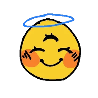 😇 Emoji, Malaikat, Terbalik, Lucu, Halo, Kuning telegram sticker