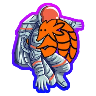 😂 宇航员, 犰狳, 太空, 动物, 套装 telegram sticker