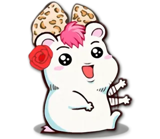 👋 Hámster, Dibujos animados, Lindo, Animal, Kawaii, Pegatina whatsapp sticker